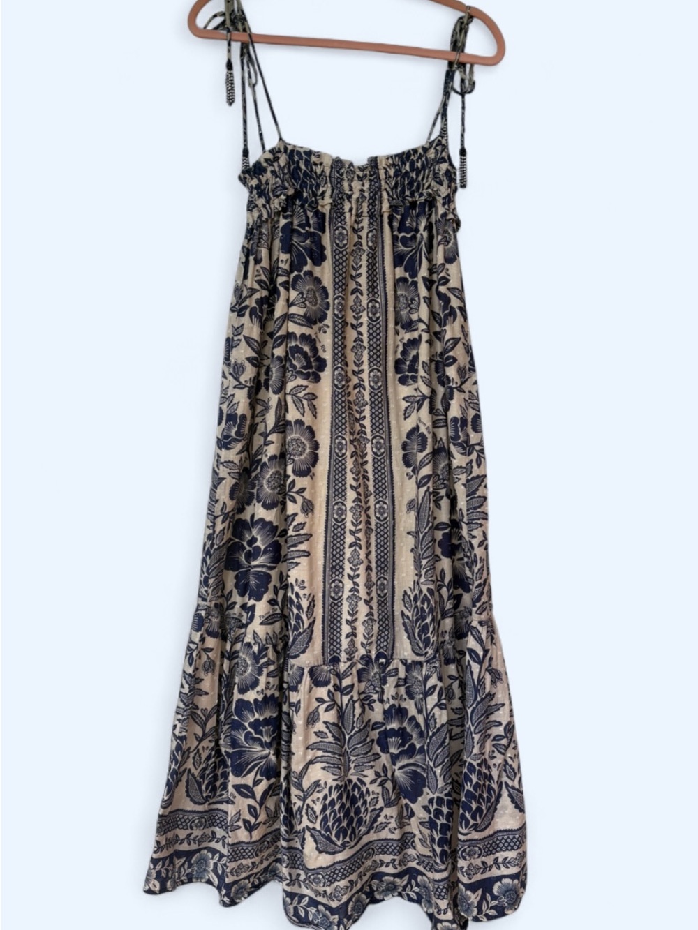 Farm Rio Blue Pineapple Garden Maxi Dress